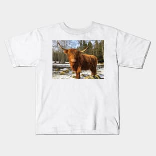 Scottish Highland Cattle Cow 2298 Kids T-Shirt